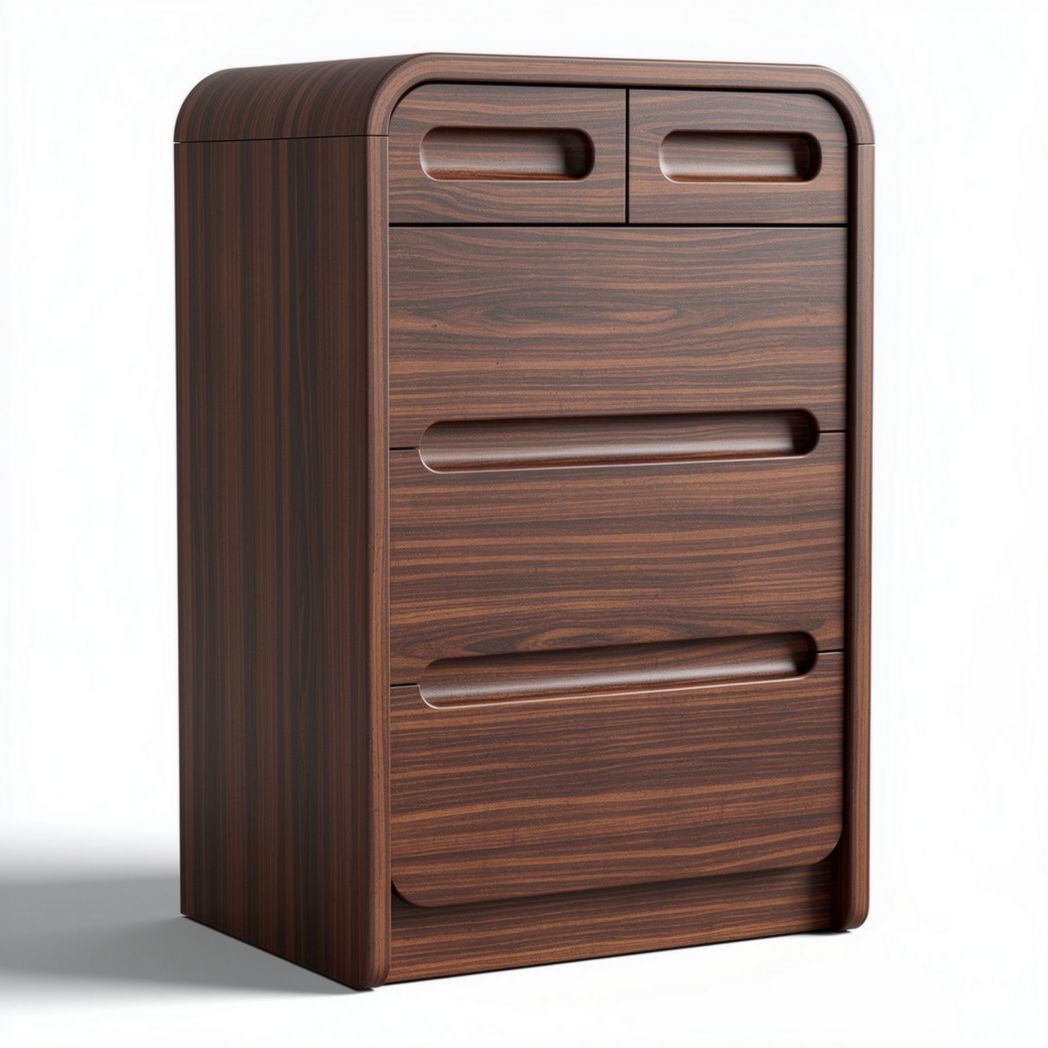 Wooden storage cabinet with two drawers and three open shelves 80 x 40 x 100cm