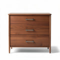 Wooden nightstand with three drawers in walnut finish 60 x 40 x 75cm