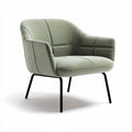 Fabric lounge chair with metal legs in green color 75 x 75 x 80cm