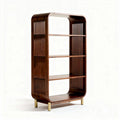 Wooden bookshelf with four shelves and cross support design 180 x 70 x 30cm