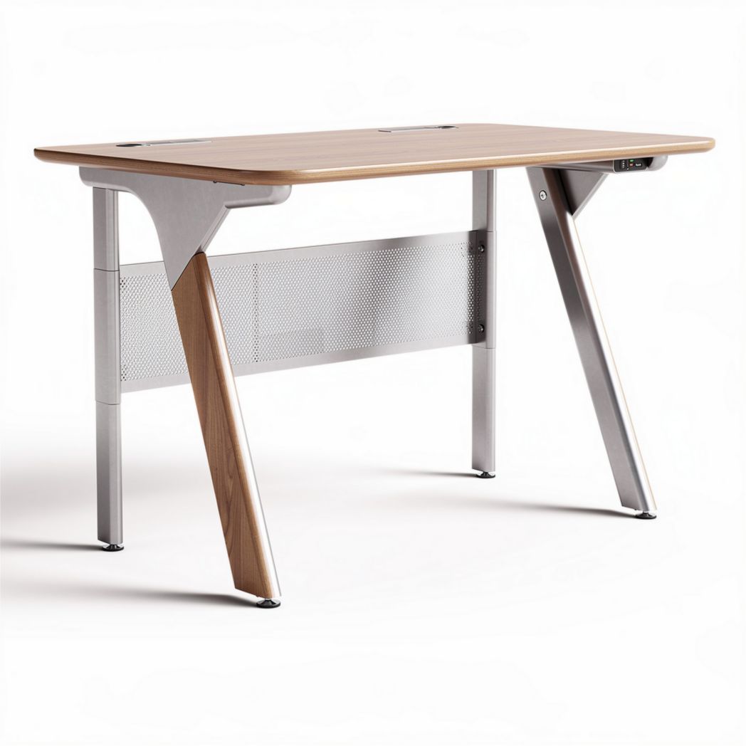 Wood and metal desk with dimensions 120 x 60 x 75cm for home office use