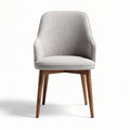 Fabric upholstered dining chair with wooden legs in light gray 50 x 55 x 80cm